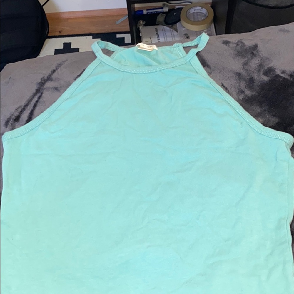 teal crop top